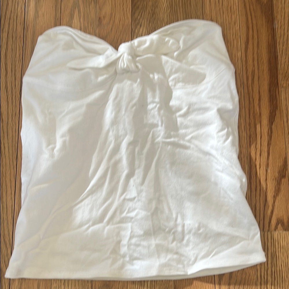 White Strapless Top